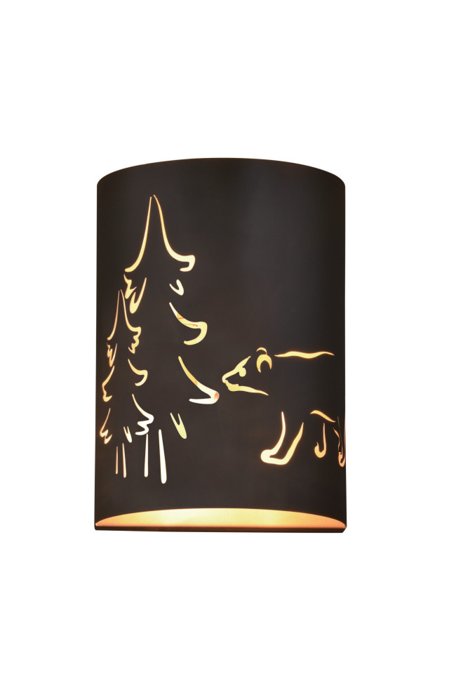 Katmai 5in Wall Light Noble Bronze and Brass Gold Rustic Bathroom