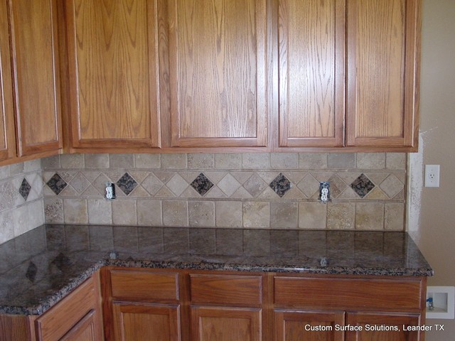 Kitchen Granite Counter Noche Travertine Tile And Granite Tile
