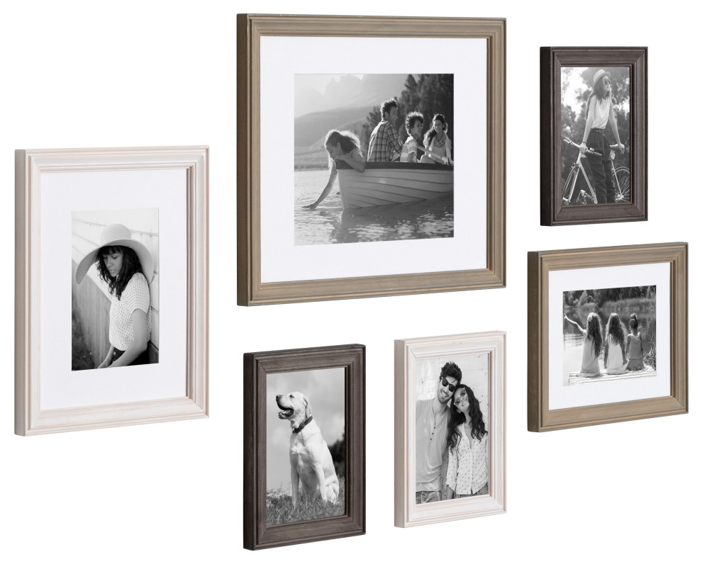 Bordeaux 6 Piece Gallery Wall Frame Set , Multi/Gray 6 Piece