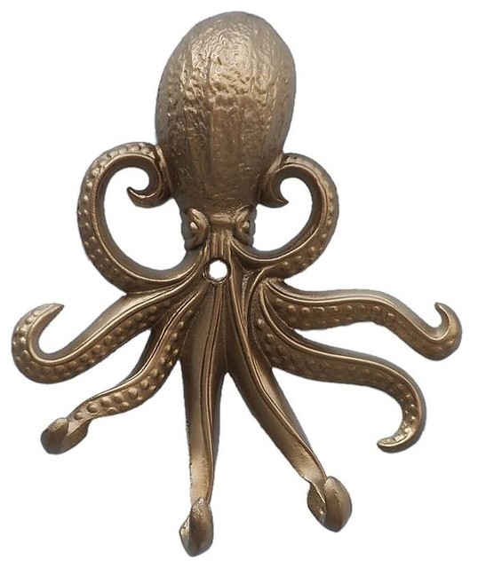 Antique Brass Wall Mounted Octopus Hooks 7