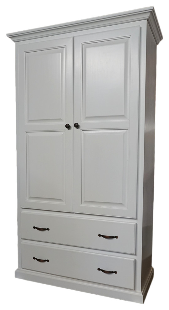 Traditional Kitchen Pantry With drawers, Bright White