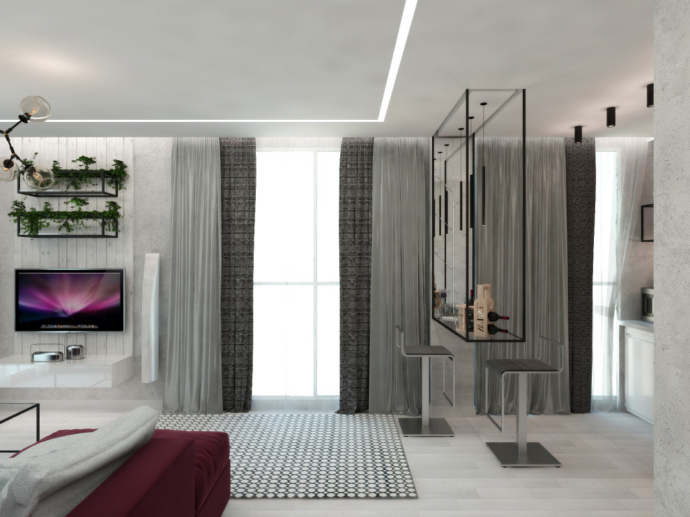 Минимализм в интерьере квартиры для отпуска в городе Сочи.