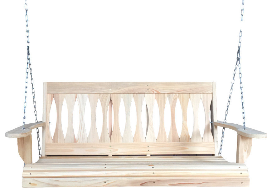 4' Dimond Back Swing Farmhouse Porch Swings by Louisiana Cypress