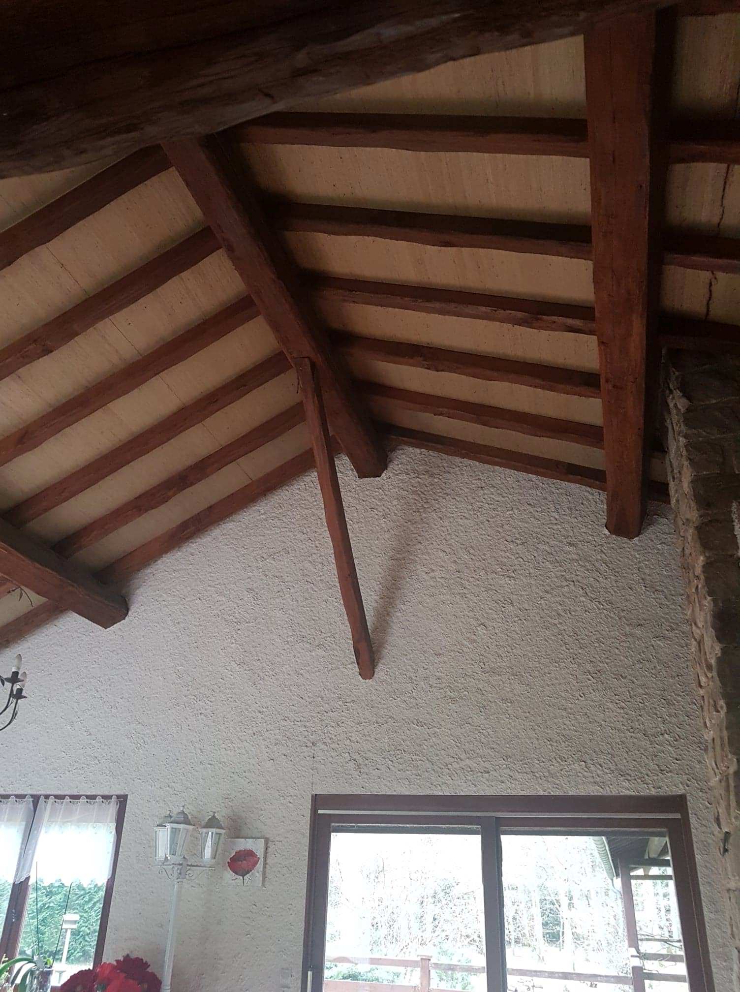 AVANT - Plafond salon avec poutres