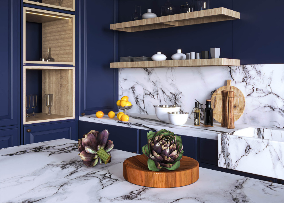 Дизайн-проект кухни в синих тонах
