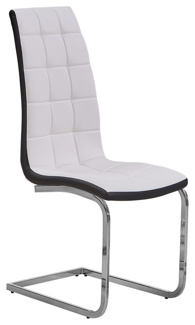 Marilyn Faux Leather Dining Side Chairs, White Leather Dining Side Chair
