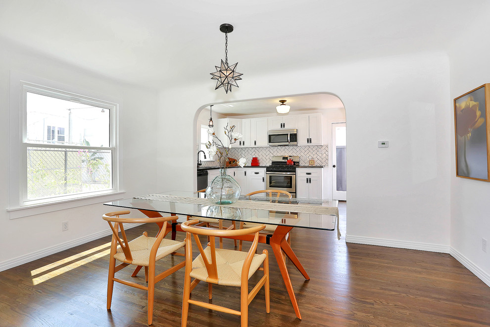 This is an example of an eclectic open plan dining in Los Angeles.