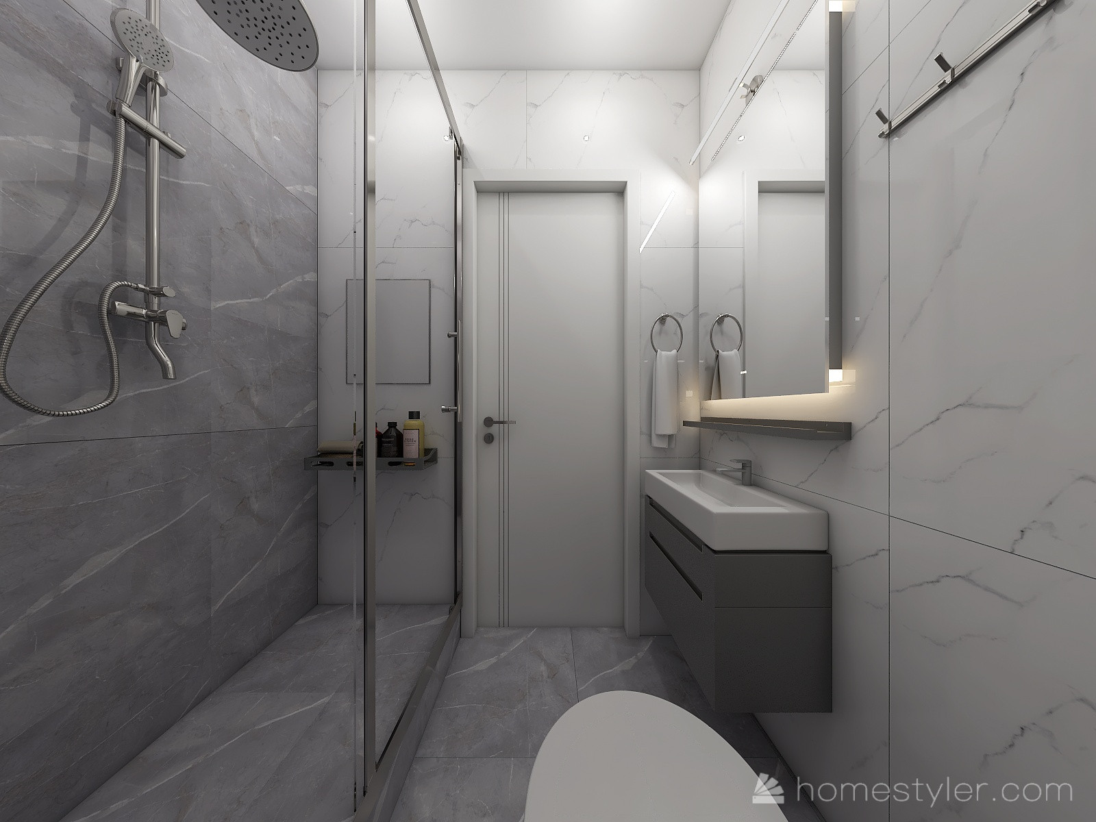 Проект двух санузлов для семейной пары, г. Хабаровск, ул. Истомина