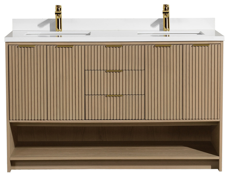 Ari Kitchen and Bath San Diego Bath Vanity, 55" Transitional Bathroom Vanities And Sink