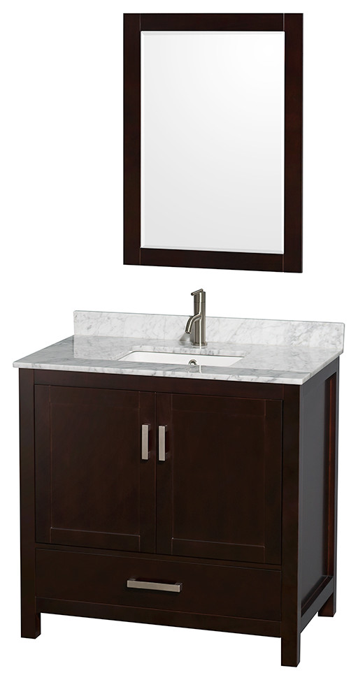 Wyndham WCS141436S.UNSM24 36 Inch Single Bath Vanity with Square Sink Transitional Bathroom