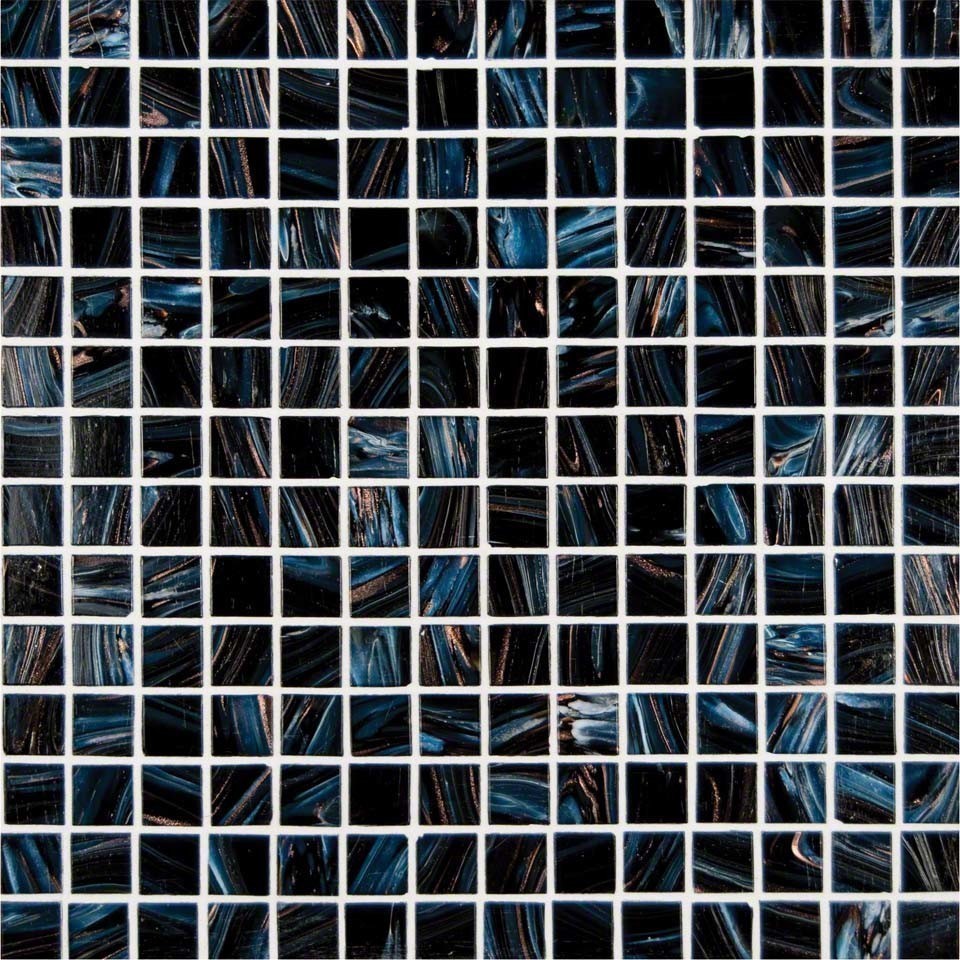 Midnight Blue Iridescent .75x.75x4 mm. Glass Mosaic Tiles, 12"x12", 10 Sq Ft