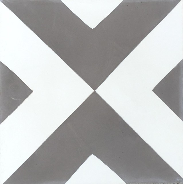 Diamond Pattern Gray White Concrete Tile Set Of 13 8x8