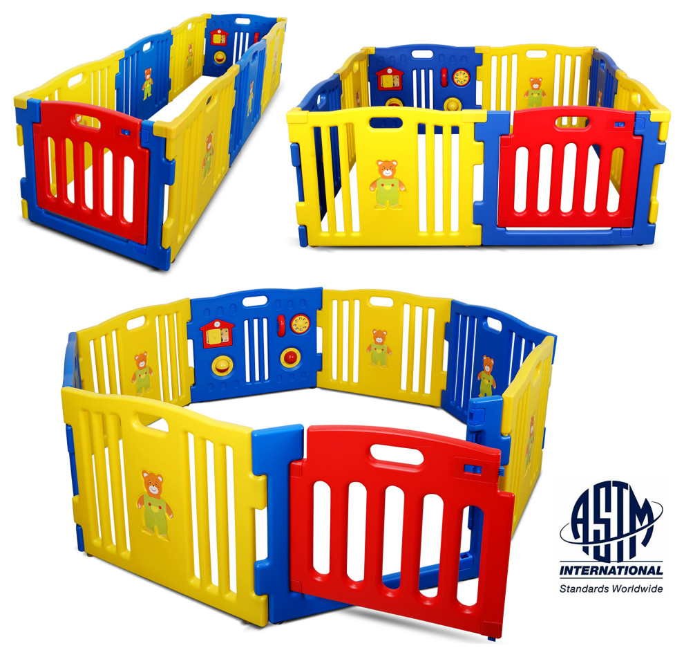 8 panel wooden playpen