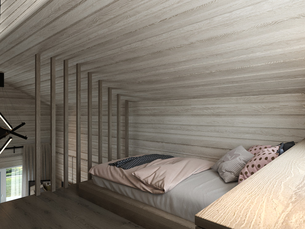 Небольшой загородный дом с мансардным этажом