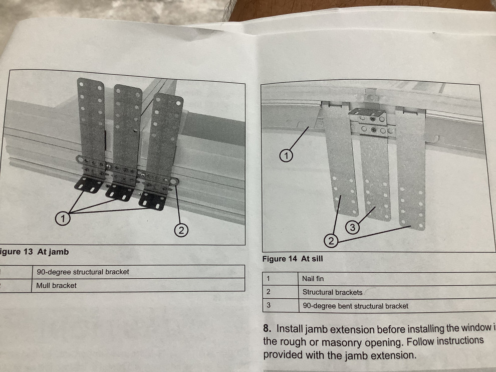 Marvin casement window structural brackets