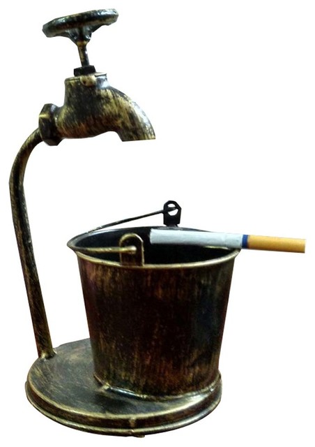 Retro Iron Art Outdoor Indoor Ashtray Faucet Shaped Ash Tray
