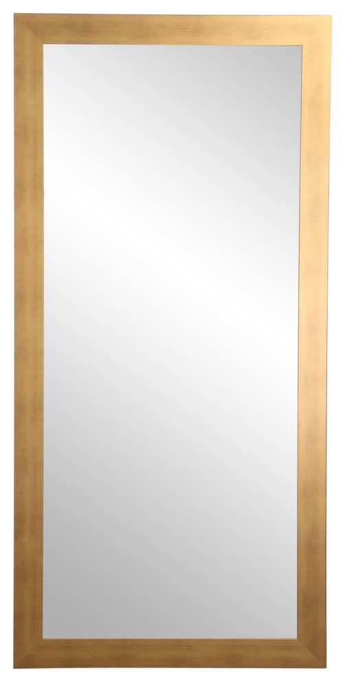 Brushed Gold Floor Mirror 32''"x66'' Contemporary Floor Mirrors