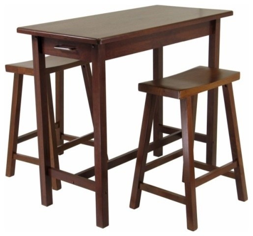 Sally 3 Piece Breakfast Table Set With 2 Saddle Seat Stools Sally 3 Piece Breakfast Table Set With 2 Saddle Seat Stools