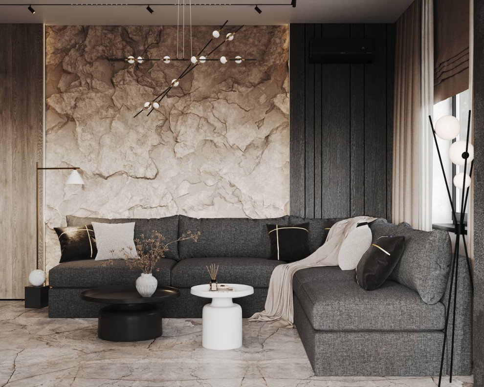 "Дом для двоих", частный дом, представлена входная группа и кухня- гостиная.