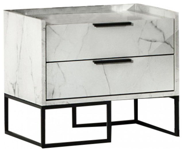 Nova Domus Marbella Italian Modern White Marble Nightstand Contemporary Nightstands And Bedside Tables By Vig Furniture Inc