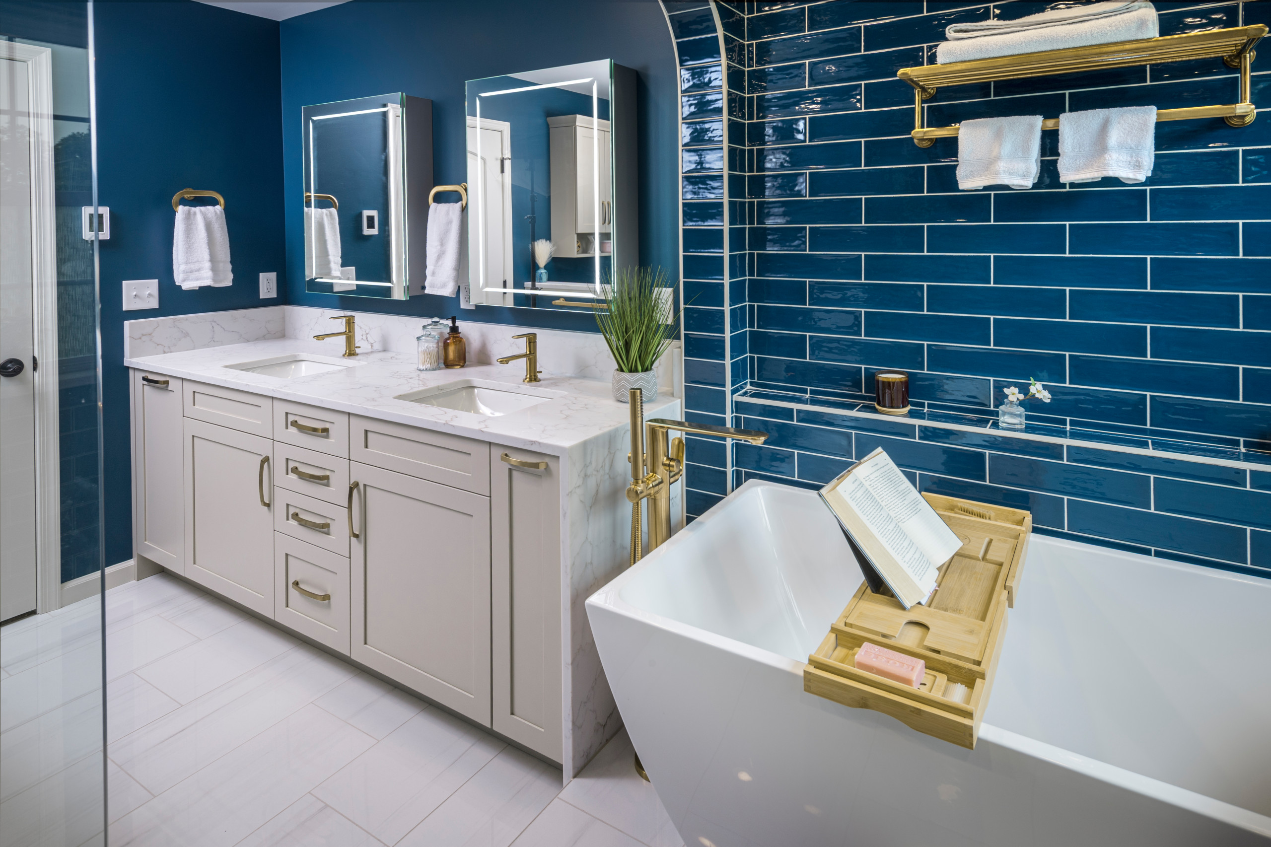 Beyond Beige - A Bold Blue Master Bath Transformation in Harrisburg, PA