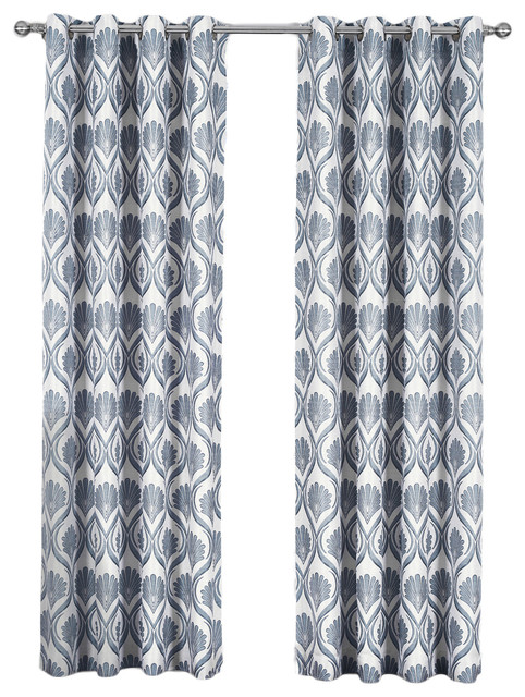 2 Panels Lafayette Modern Abstract Jacquard Grommet Window Drapes /& Curtains