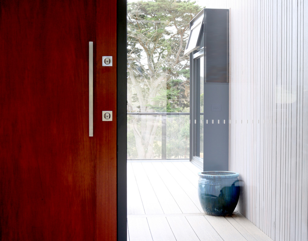 This is an example of a modern entrance in Other with a pivot front door.
