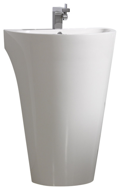 Parma 24 White Pedestal Sink Medicine Cabinet Bathroom Vanity