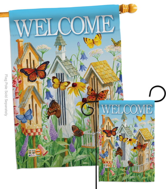 Welcome Butterfly Houses Inspirational Sweet Home Flags Set - Modern ...