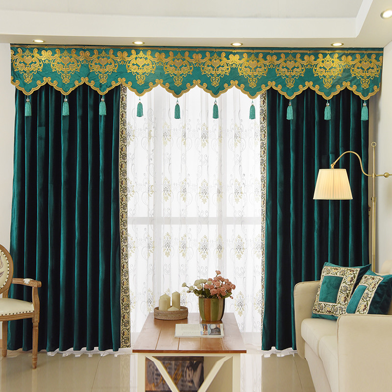 Twynam Plain Custom Made Velvet Valance Curtains - Victorian - Living ...