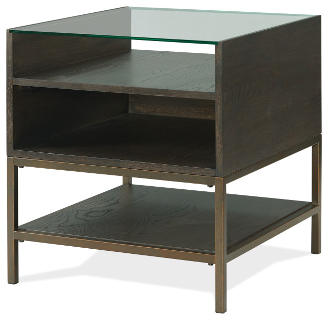 Riverside Furniture Hyde Rectangular Side Table Transitional Side