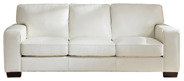 Kimberlly Leather Craft Sofa Contemporary Sofas By Kemp Kimberlly Leather Craft Sofa Ivory White