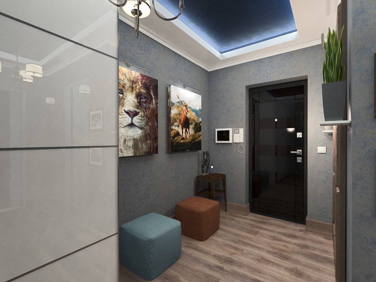 Дизайн интерьера однокомнатной квартиры.Современная класиика