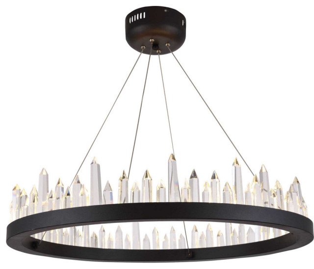 Elegant Lighting 1705D26SDG Chandelier Satin Dark Gray Metal and