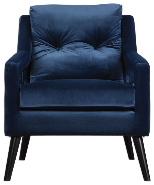 Uttermost O'Brien Blue Velvet Armchair