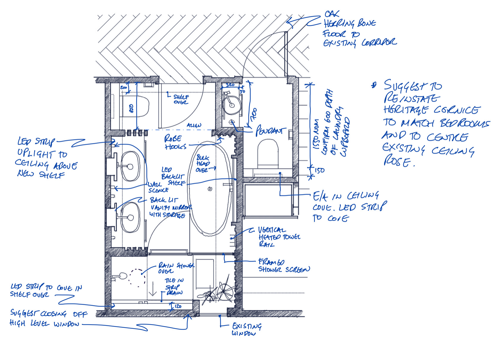 Bathroom Finishes & Sketch