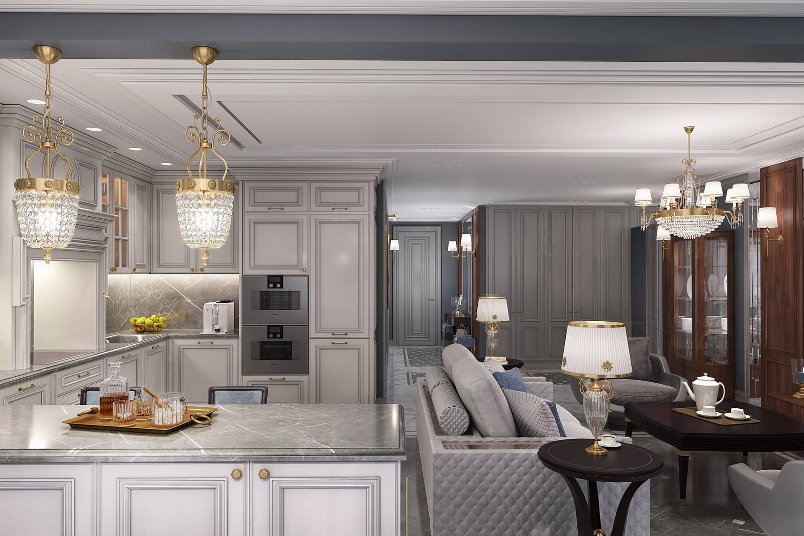 Квартира в ЖК «7 континент», кухня-гостиная