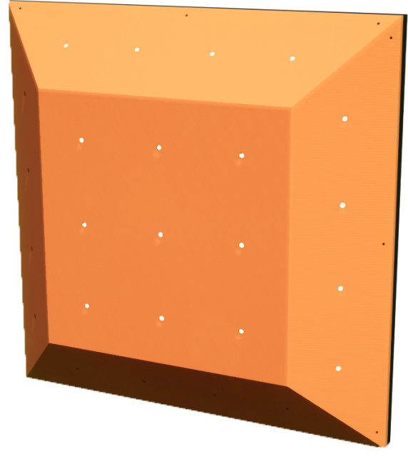 Climbing Wall 3D Square Panel Apricot Flat Frame Contemporary Home