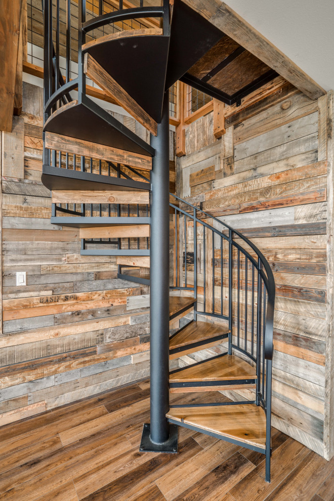 Design ideas for a rustic staircase in Seattle.