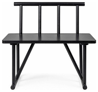 Modern Bench Wood With Black Stained Oak Veneer Perfect For Any
