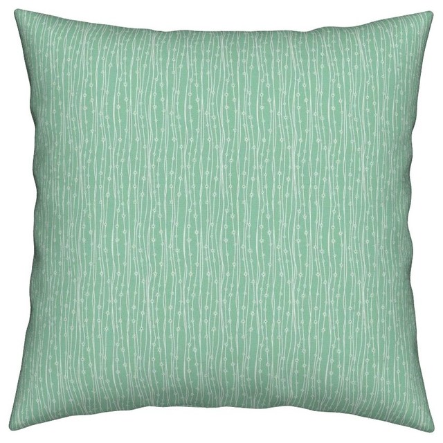 Eyelet Stripe Geometric Polka Dot Aqua Teal Throw Pillow