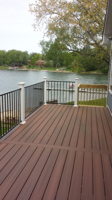Fiberon raised deck with staircase contemporary-terrace