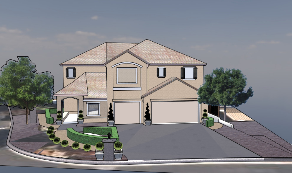 Alternate Front Yard Design #2 for a Silicon Valley Residence