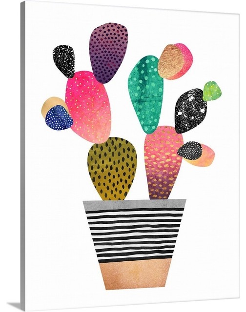 Happy Cactus Wrapped Canvas Art Print, 16"x20"x1.5"