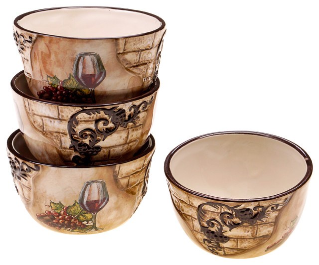 Hand-painted Tuscan View 5.25-inch Ceramic Ice Cream Bowl
