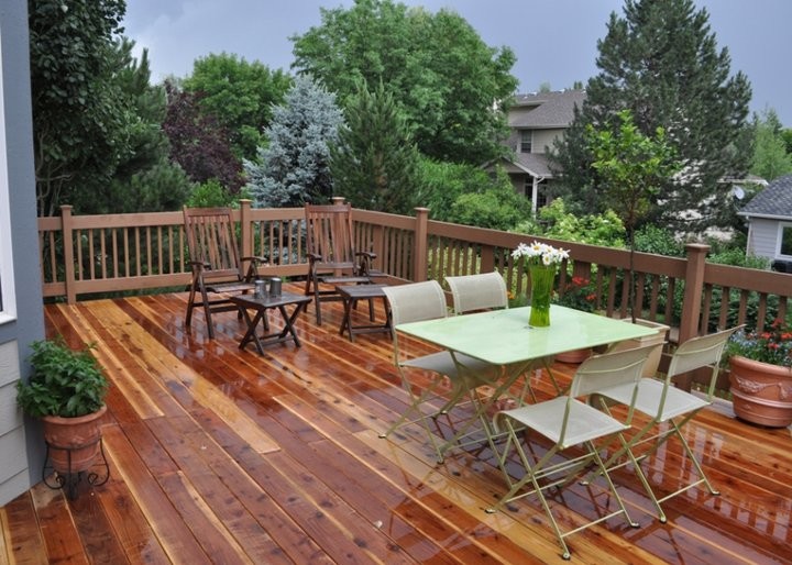 Inspiration for a mid-sized traditional backyard deck in Denver with no cover.