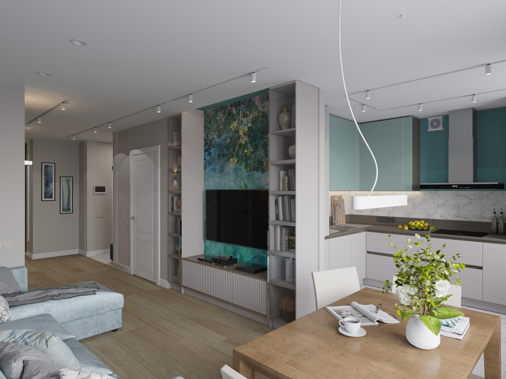 Квартира 110 м2. Природный аквамарин