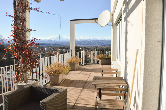 Attico con vista sul monte Rosa contemporary-deck
