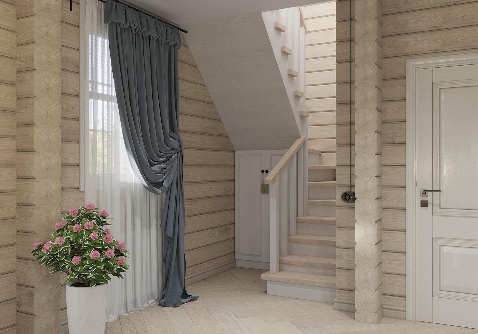 Дизайн интерьера срубного дома