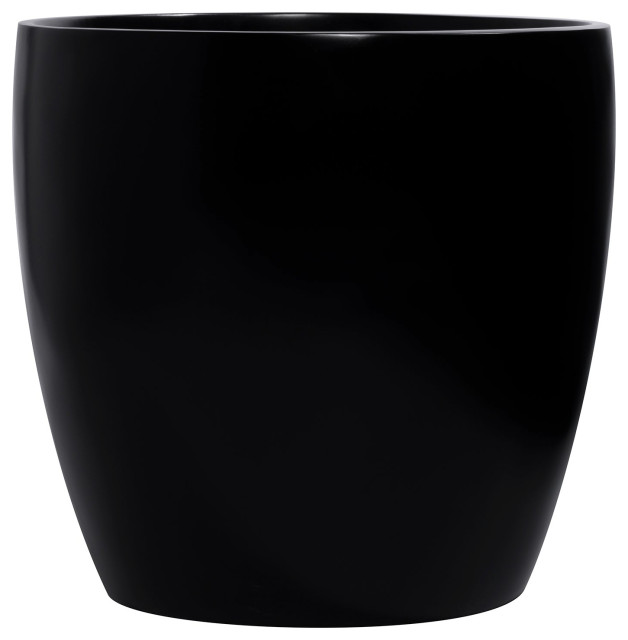 Napa Round Cylinder Planter, Black, 7.5"x7.25"